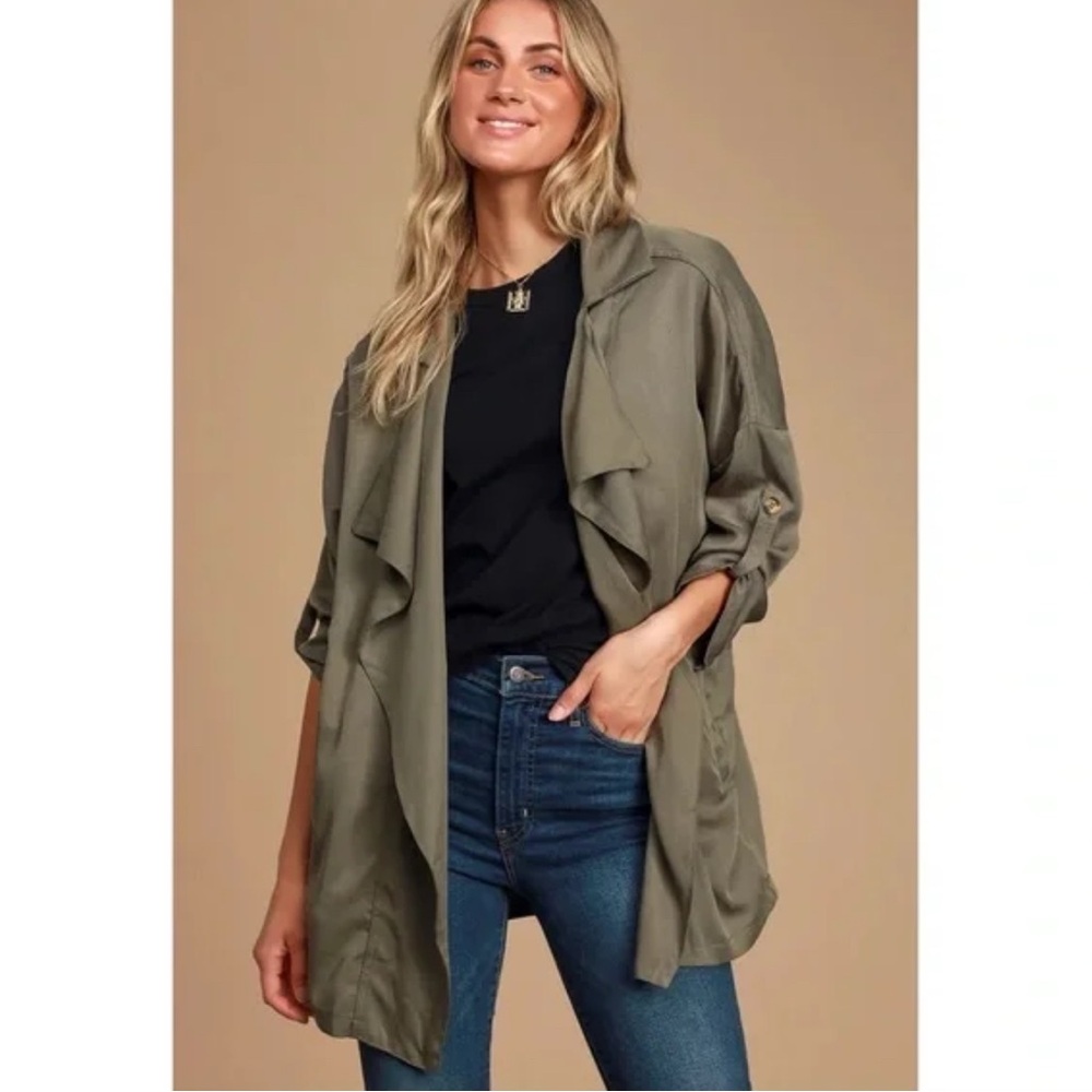 Lulu’s Lucky Break Olive Green Women's Jacket